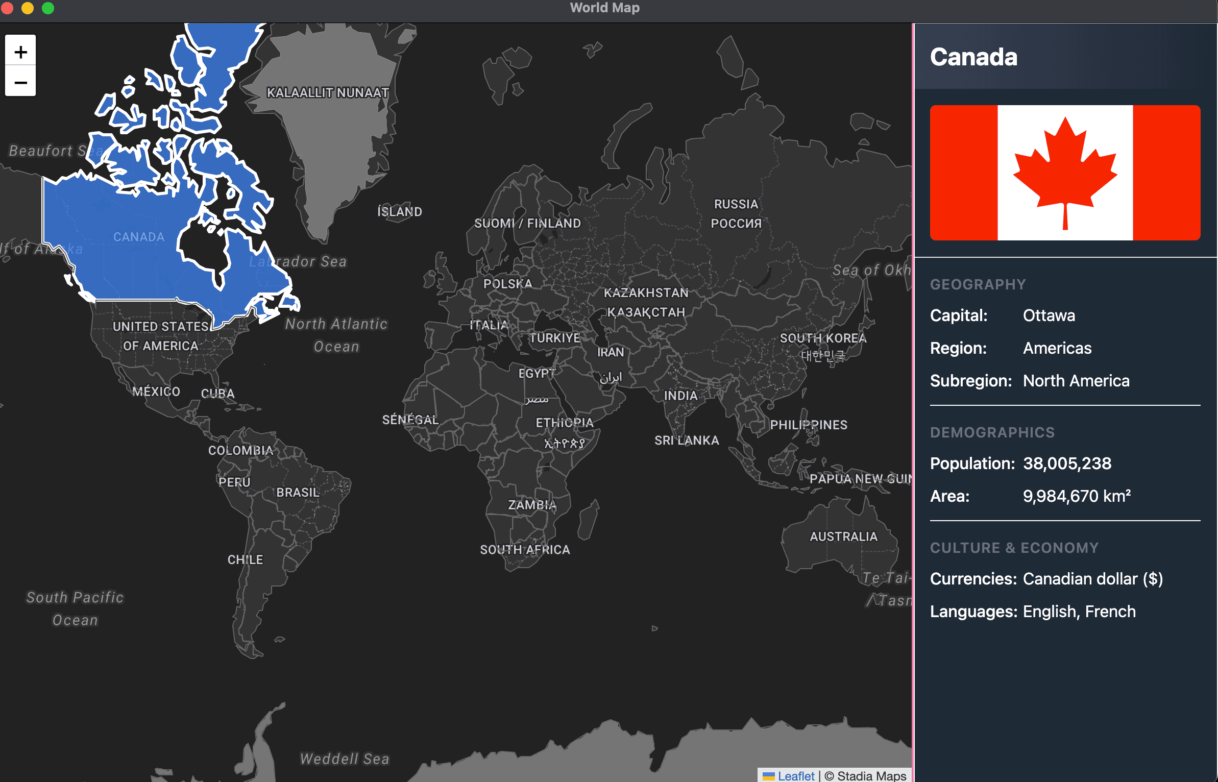 World Map Electron App